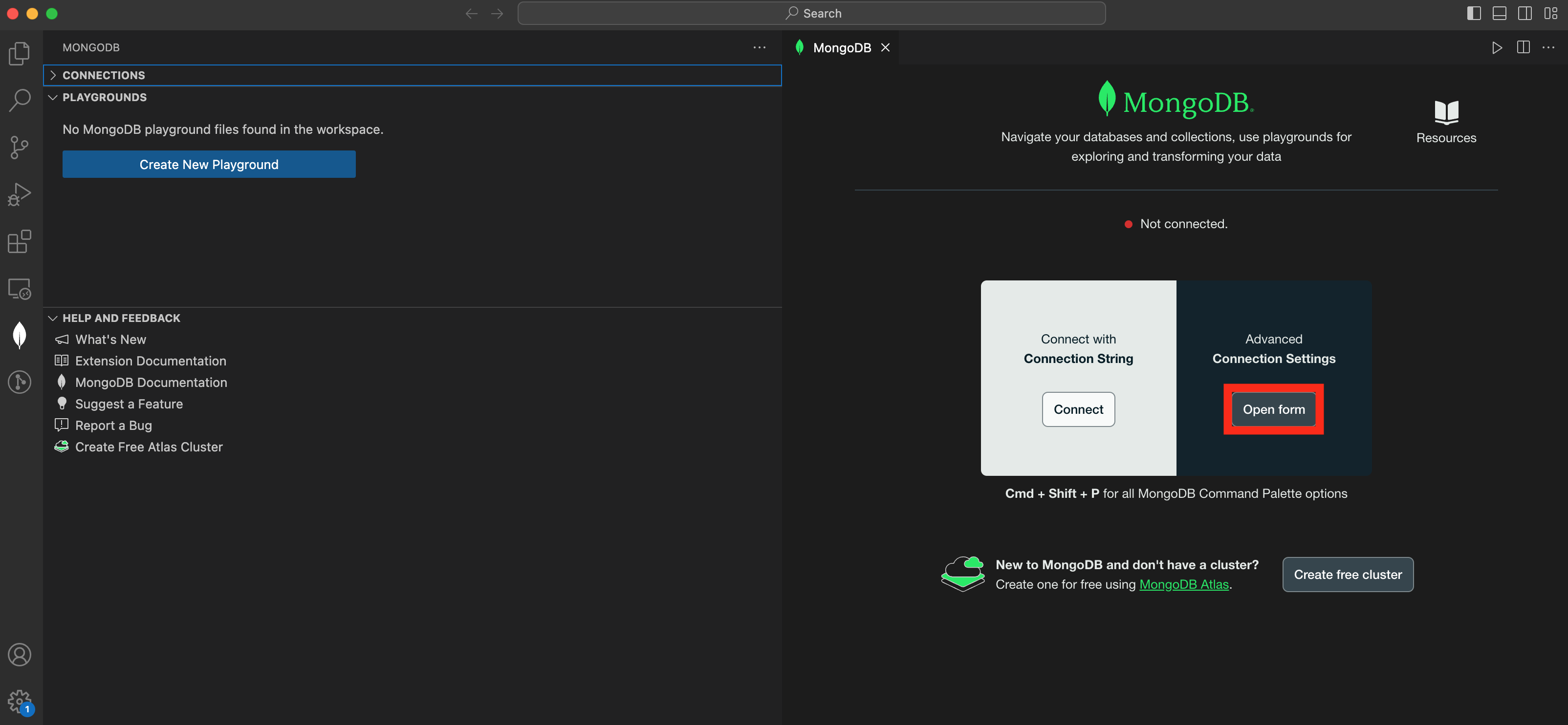 Image showing connections pane screen